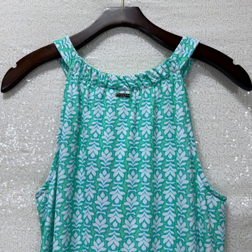 Cabana Life UPF 50+ Green Print Sleeveless Shift Dress Small NWT Travel Resort - Picture 8 of 12